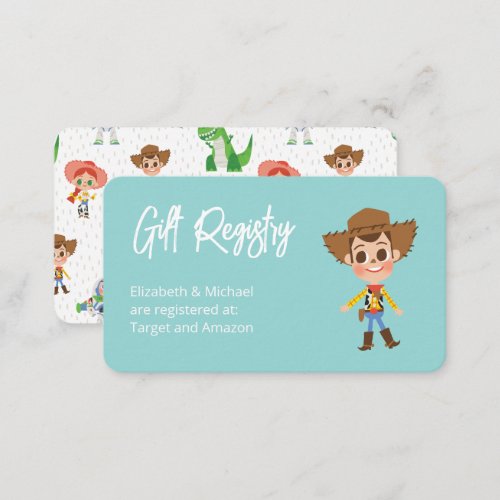 Toy Story _ Woody Baby Shower Gift Registry Enclosure Card