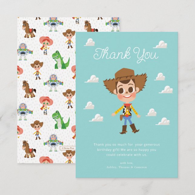 Toy Story | Woody Birthday Thank You Card (Front/Back)