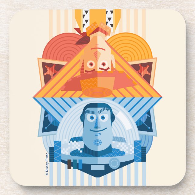 Toy Story | Woody & Buzz Reversible Graphic Beverage Coaster (Front)