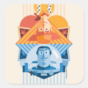 Toy Story Woody & Buzz Reversible Graphic Square Sticker