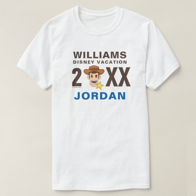 Toy Story | Woody - Family Vacation and Year T-Shirt (Design Front)