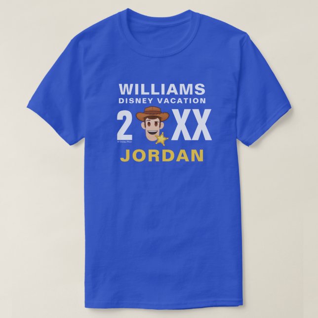 Toy Story | Woody - Family Vacation and Year T-Shirt (Design Front)