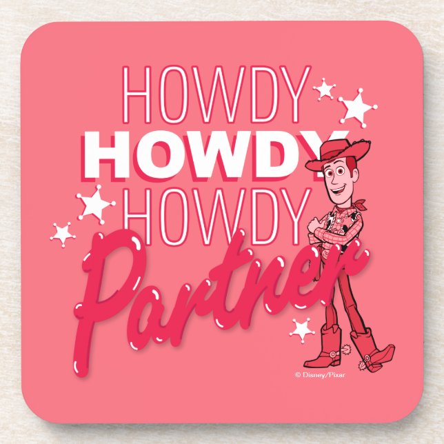 Toy Story | Woody "Howdy Howdy Howdy Partner" Beverage Coaster (Front)