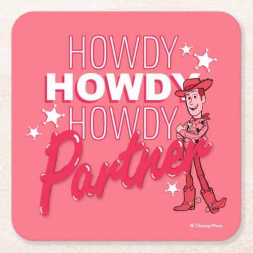 Toy Story  Woody Howdy Howdy Howdy Partner Square Paper Coaster