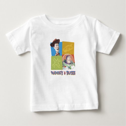 Toy Storys Buzz Lightyear and Woody Logo Baby T_Shirt