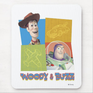 Toy Story's Buzz Lightyear and Woody Logo Mouse Pad