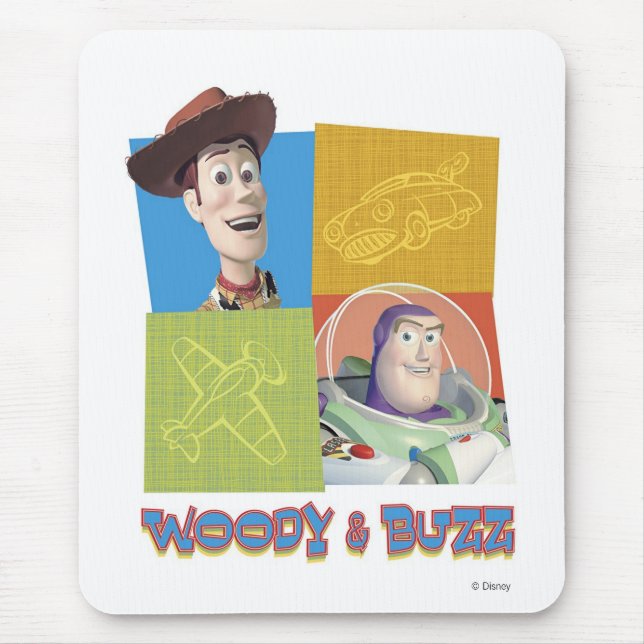 Toy Story's Buzz Lightyear and Woody Logo Mouse Pad (Front)