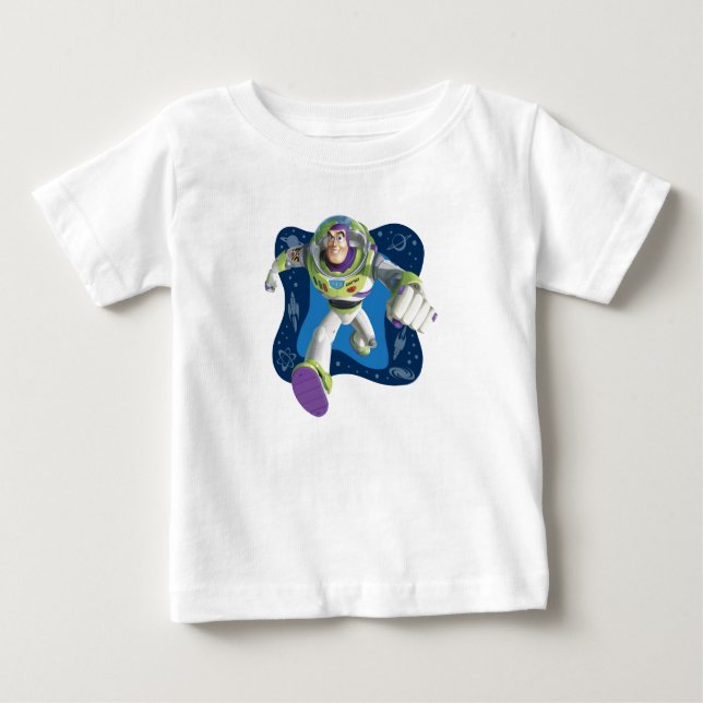 Toy Story's Buzz Lightyear running Baby T-Shirt (Front)