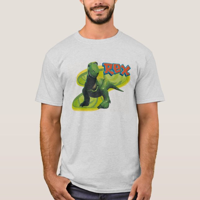 Toy Story's Rex standing with a smiling face. T-Shirt (Front)