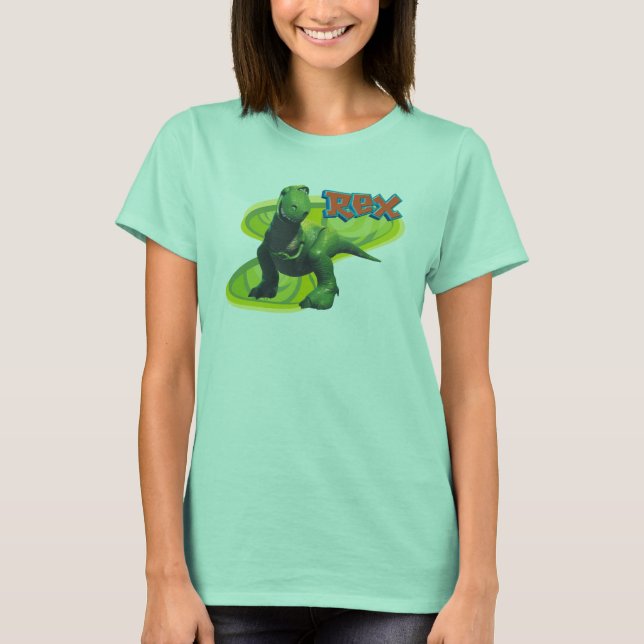 Toy Story's Rex standing with a smiling face. T-Shirt (Front)