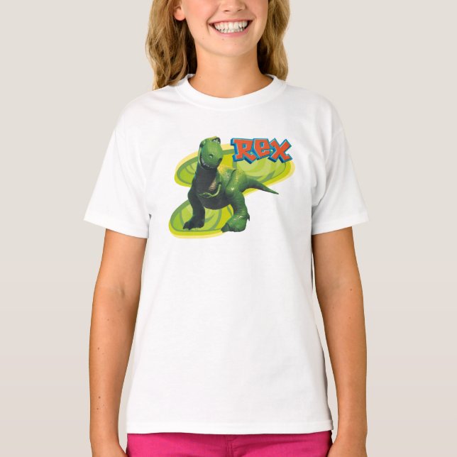 Toy Story's Rex standing with a smiling face. T-Shirt (Front)