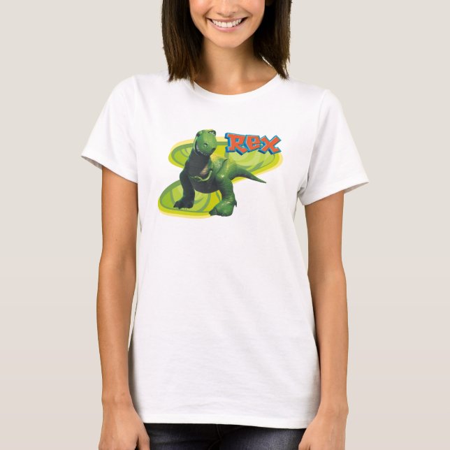 Toy Story's Rex standing with a smiling face. T-Shirt (Front)