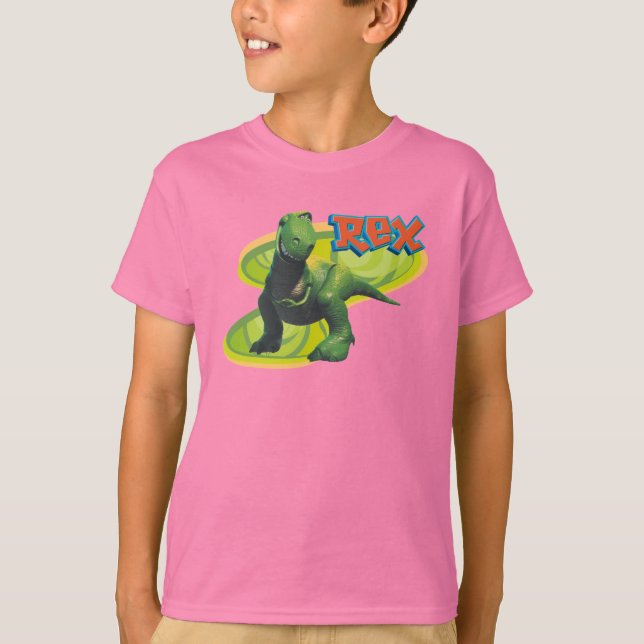Toy Story's Rex standing with a smiling face. T-Shirt (Front)