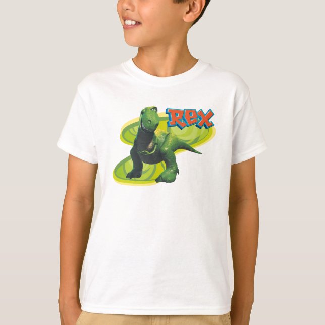 Toy Story's Rex standing with a smiling face. T-Shirt (Front)
