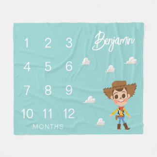 Toy Story's Woody Baby Monthly Milestone Fleece Blanket