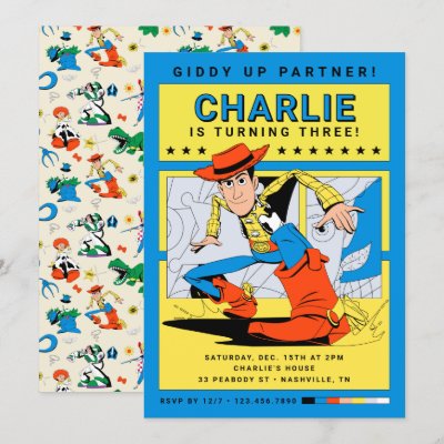 Toy Story's Woody Birthday Cowboy Invitation