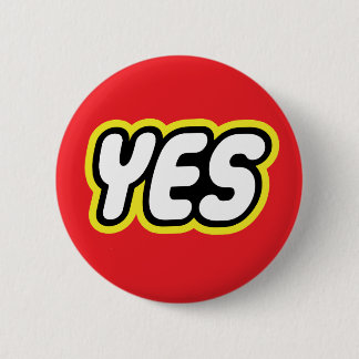 Toy style YES badge Button