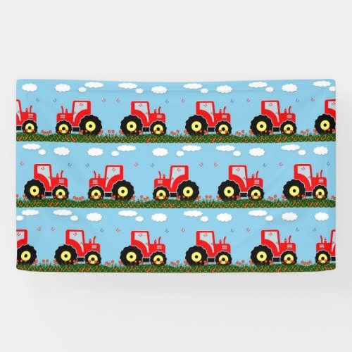 Toy tractor pattern banner