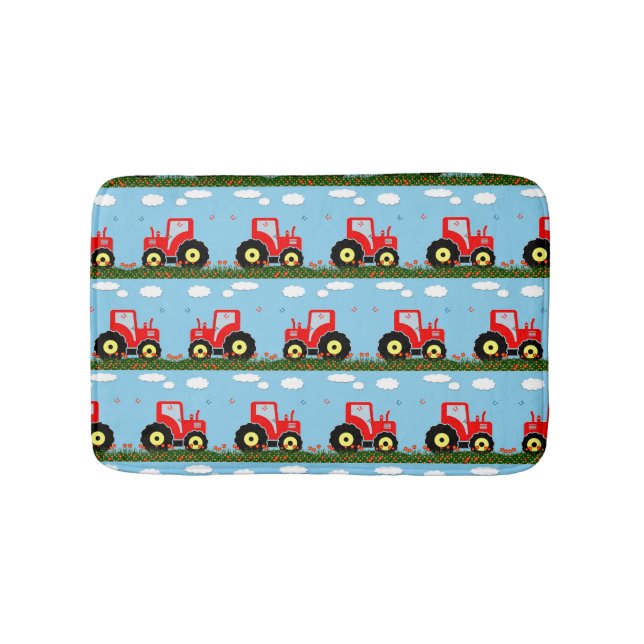 Toy tractor pattern bathroom mat (Front)