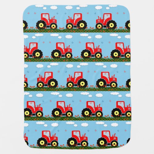Toy tractor pattern stroller blanket