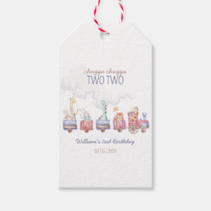 Toy Train All Aboard Birthday invite, Zoo Animals Gift Tags