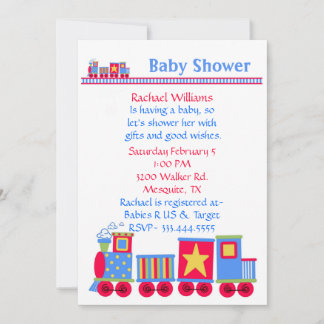 Toy Train Baby Shower Invitation