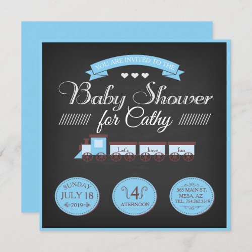 Toy Train Baby Shower Invite