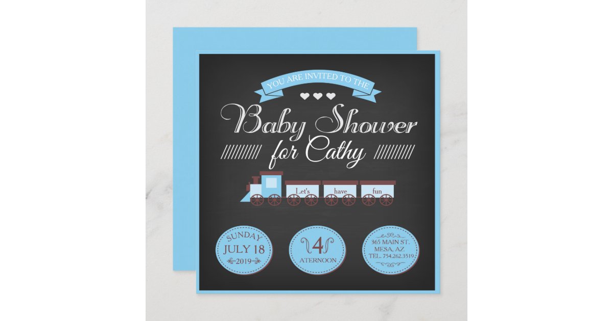 Toy Train Baby Shower Invitation