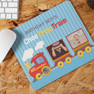 Toy train birthday boys personalized photo mouse pad
