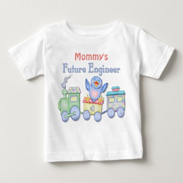 Toy Train Bluebird Future Engineer Baby - Mommy's T-Shirt (Front)
