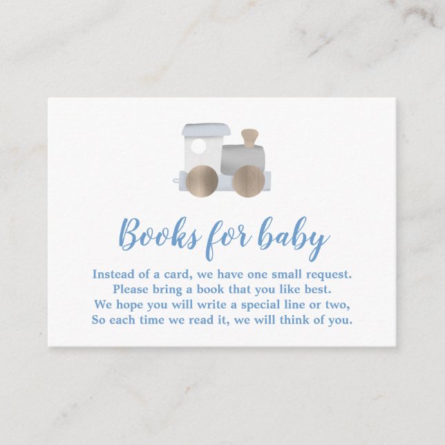 Toy Train Books for Baby Request Enclosure Card (Front)