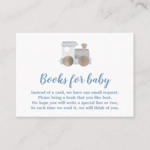 Toy Train Books for Baby Request Enclosure Card