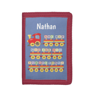 Toy Train Carrying Alphabet Blocks Personalised Tri-fold Wallet