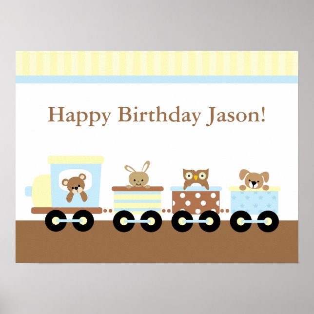 Toy Train Children's Wall Art (Front)