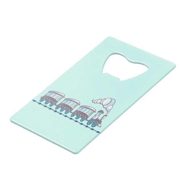 Toy Train Credit Card Bottle Opener (Front Angled)