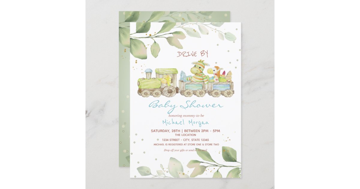 Toy Train Baby Shower Invitation