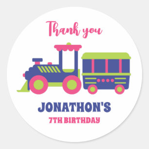 Toy Train for Kids Girls Boys Birthday Party Favor Classic Round Sticker