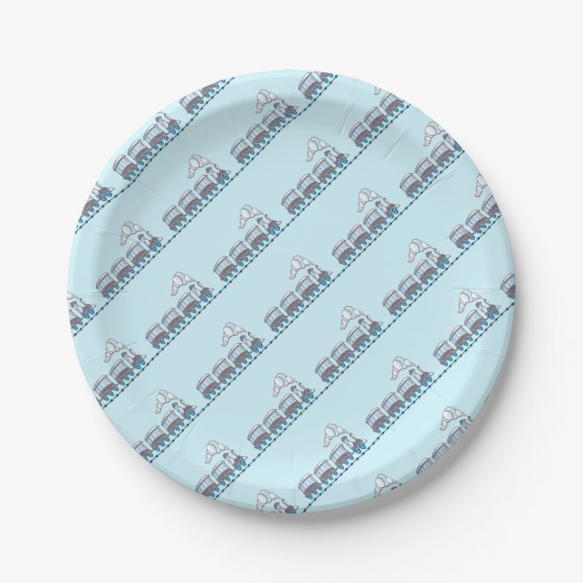 Toy Train Paper Plates (Front)