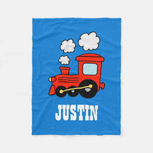 Toy train personalized cute fleece blanket for kid