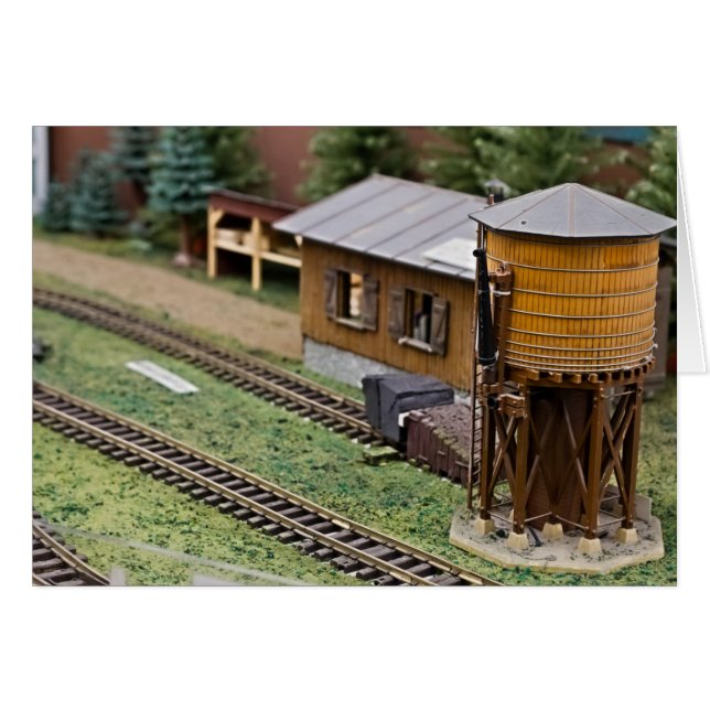 Toy Train Platform Water Tower Cards (Front Horizontal)