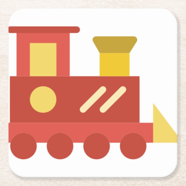 toy train square paper coaster (Front)