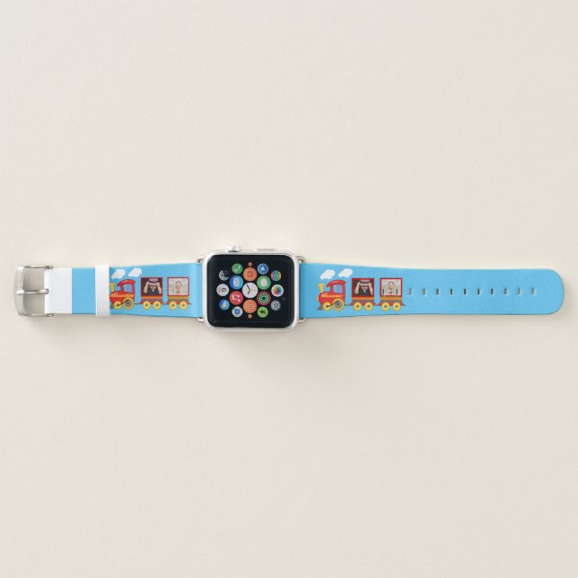 Toy Train Toddler Boys Birthday Blue  Apple Watch Band (Front)