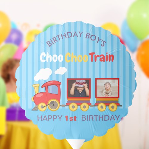Toy Train Toddler Boys Birthday Blue Balloon
