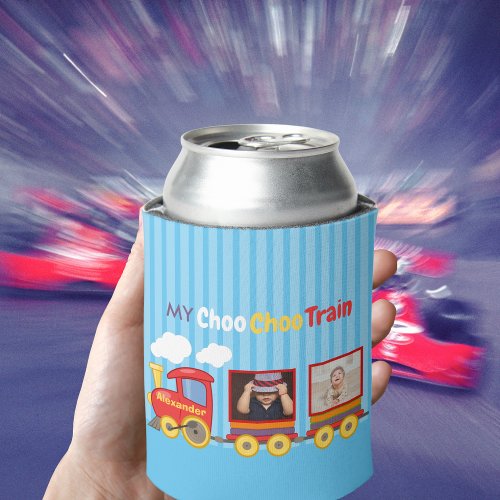 Toy Train Toddler Boys Birthday Blue Can Cooler