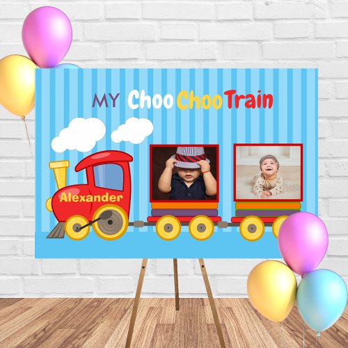 Toy Train Toddler Boys Birthday Blue Foam Board