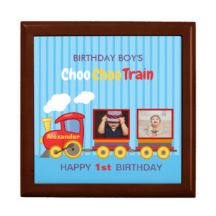 Toy Train Toddler Boys Birthday Blue Gift Box