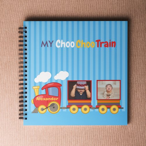 Toy Train Toddler Boys Birthday Blue Notebook