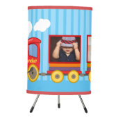 Toy Train Toddler Boys Birthday Blue  Tripod Lamp (Front)