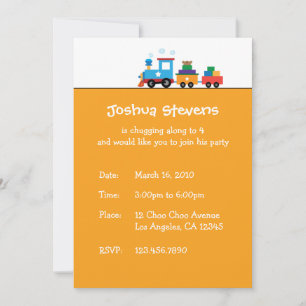 Toy Train Transport Birthday Theme Invitation Card