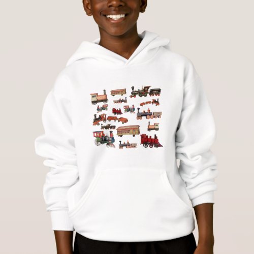 Toy Trains Colorful Trains Pattern Hoodie